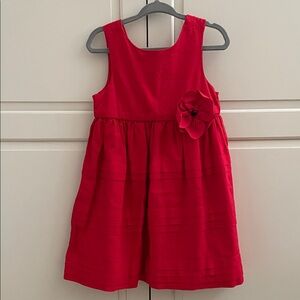 Janie and Jack Red Kids Dress with Floral Accent